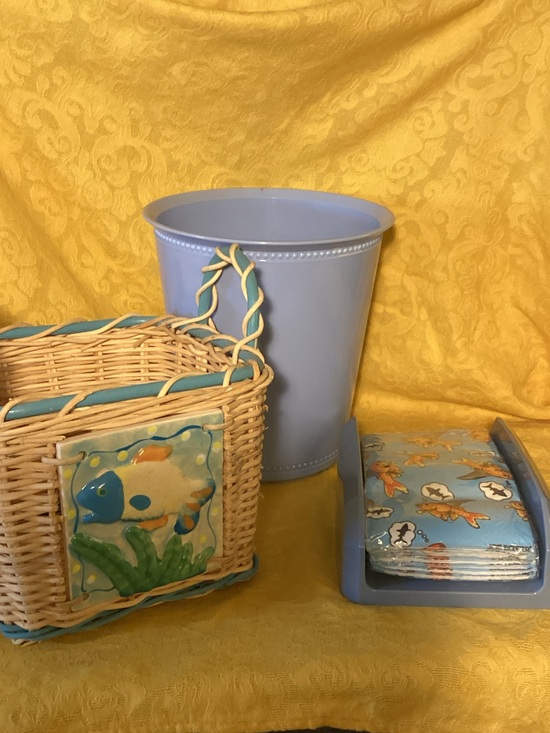 Martha Stewart Other - Bathroom Bundle. Basket, Trash Can, Towel Holder, and 20 Guest Towels.
